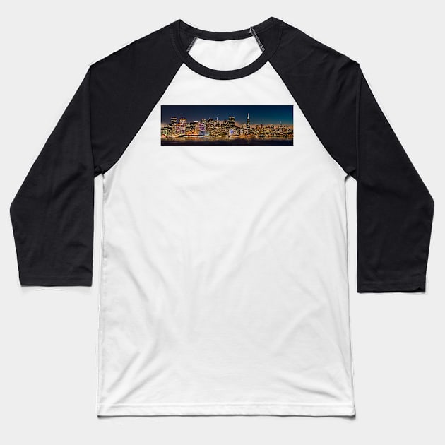 San Francisco Skyline Baseball T-Shirt by jforno